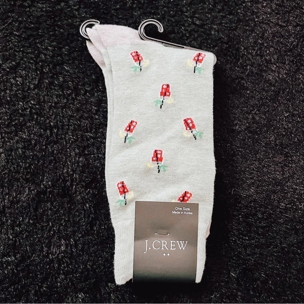 J Crew Men' Mint Green/Gray Drink Cocktail Dress Socks One Size NWT
